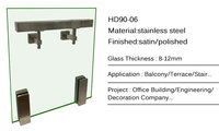 Support mural en acier inoxydable pour garde-corps de balcon, poteau de fixation pour verre sans cadre, pince de fixation pour clôture d'escalier, balustrade, main courante HDSAFE