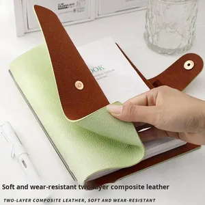 Taccuino in morbida pelle con stampa logo personalizzata, formato A5, set regalo per ufficio. - Product Image 3