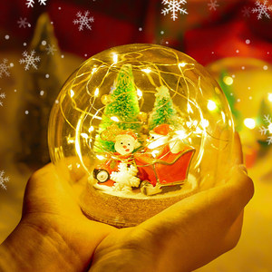 Lámpara de Hadas Navideña, Bola de Cristal en Miniatura con Luces LED, Kit de Bola de Cristal con Domo de Cristal, Regalo de Manualidades de Invierno - Product Image 1