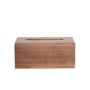 Boîte à mouchoirs en bois de noyer noir, support de bureau en bois massif pour salon, voiture, salle de bain - Product Image 5