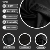 Tissu jacquard satiné effet acétate, motif branche fine noir ton sur ton, brillance soyeuse, tombé lourd, pour Abaya de luxe