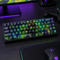 Ensemble de touches de clavier personnalisées VALORANTGekko 68 touches imprimées latéralement en PBT par sublimation, profil Cherry, pour clavier mécanique MX