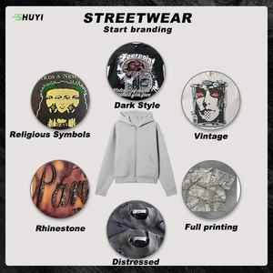 Bekleidungshersteller für individuelle Winter-Hoodies mit Reißverschluss, Y2K-Kunstpelzkragen, aus Baumwoll-French-Terry, übergroßer, schlichter Pelz-<span class=keywords><strong>Hoodie</strong></span> für Herren - Product Image 6