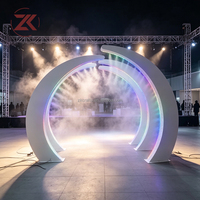 Arche lumineuse LED ZKAI pour festival de musique, support de toile de fond, tunnel de brouillard à jet de métal RGB pour mariages et événements festifs