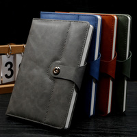Libreta de Negocios Personalizada, Engrosada, con Hebilla Hueca, de Cuero PU, A5, 100 Hojas, Estilo Francés, Plegable, para Reuniones, Trabajo, Oficina, Registro