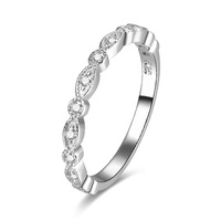 Bague POLIVA en argent sterling 925 plaqué or blanc, bijou de mode pour femme, modèle couple éternité, best-seller