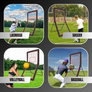 Filet de rebond réglable 7*4FT pour hockey et <span class=keywords><strong>lacrosse</strong></span>, cible de baseball pour entraînement en extérieur et en intérieur - Product Image 3