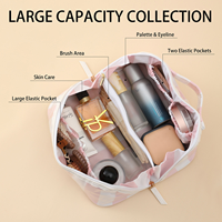 Vente en gros de trousses de maquillage imperméables pour femmes, été, PVC transparent, fermeture éclair portable, sac cosmétique