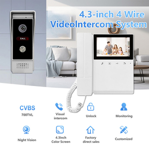 2-draads video-deurtelefoonsysteem voor meerdere appartementen met toegangscontrole via IC-kaart en audiofoon - Product Image 2