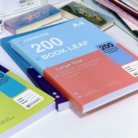 Carnet A4 personnalisable à lignes horizontales, fin et rigide, 200 pages, de grande valeur, pour étudiants et examens d'entrée post-universitaires, ultra-épais, pour le brouillon