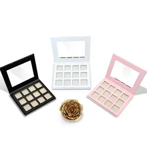 Sartenes cuadradas de 12 colores personalizados, paleta de sombras de ojos vegana de 22mm, alta pigmentación con etiqueta privada