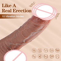 1,51 lb Kabelloser Ferngesteuerter Stoß-Dildo Vibrator 9,06 Zoll 10 Vibrationen 7 Stoßmodi 42°C Heizung G-Punkt Sexspielzeug für Frauen Consolador
