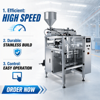 Machine d'emballage verticale, machine d'étiquetage verticale assortie pour la production d'emballages de sachets de poudre