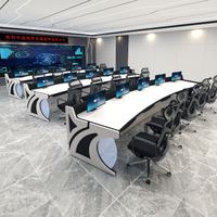 Console de surveillance intégrée avec table de travail, canal de câblage intégré, capacité de charge stable, centre de commande, table d'opération