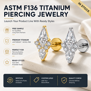 JIAXIN Labret en Titane ASTM F136 16G à Filetage Interne, avec <span class=keywords><strong>Grappe</strong></span> de Dards en Zircon Cubique (CZ) forme Ciseau et Poire 5A, pour Piercing Plat, Mariage, Bijou Corporel Tendance - Product Image 1