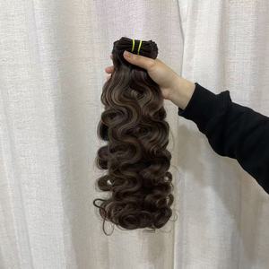 自然波浪高光双层拉丝发束 延长发束 免运费 100% 天然毛鳞片对齐接发 - Product Image 5