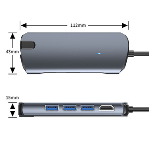 8in1 8 trong Type-C HUB Multiport USB C HUB USB 3.0 OTG Dock trạm 1000Mbps RJ45 cổng + 100W loại C + 4K HDTV + SD Thẻ TF - Product Image 6