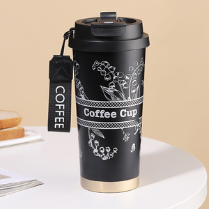 Custom Logo Insulated Stainless Steel Travel Tumbler 500ml Capacity Indoor Office Coffee Mug with Vacuum Lid for Business Gifts