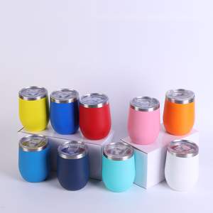 Gobelet à vin isotherme personnalisé en acier inoxydable à double paroi de 12 oz avec couvercle et poignée, anti-fuite, isolation thermique de 6 à 12 heures pour les fêtes - Product Image 1