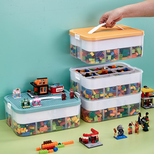 Caja Organizadora de Juguetes de PP para <span class=keywords><strong>Lego</strong></span>, Caja de Almacenamiento para Niños, Bloques de Construcción Apilables con Tapas, Contenedores de Almacenamiento Ajustables - Product Image 3
