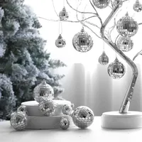 Nouveauté Boule disco en mousse et verre à paillettes de 2 cm à 60 cm Argent Décoration de Noël Décoration de fête