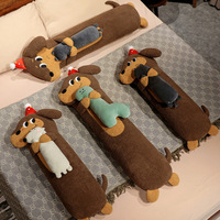 Coussin corporel long en peluche Teckel, Peluche dinosaure à câliner, Doublure amovible à fermeture éclair, Jouet doux pour dormir, canapé, décoration intérieure, cadeau