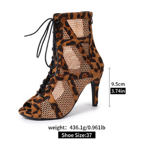 Nouvelles Sandales Sexy à Talons Hauts pour Femmes, Design Personnalisé, Talons Fins, Bride avec Tige en Maille et <span class=keywords><strong>Talon</strong></span>, Tige Enveloppante, Motif Léopard M-LQ-014 - Product Image 5