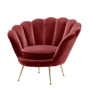Modern Cafe Gold Metal Legs Single velvet Fabric sedie Upholstery Armchair Living Room furniture <span class=keywords><strong>Shell</strong></span> Shaped Chair - Product Image 3