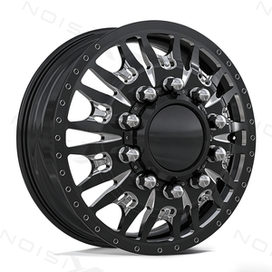 Jantes DRW forgées sur mesure 22 24 26 28 pouces 8x200 10x225 10x285 Noir brillant fraisé pour Ford F350 F450 Ram 3500 4500 DRW - Product Image 2