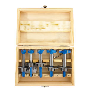 Juego de brocas Forstner profesionales de 5 piezas con profundidad ajustable de 15-35 mm, cortador de orificios para bisagras para trabajar la madera en puertas de gabinetes - Product Image 5