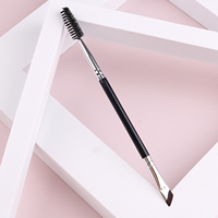 Pinceau cosmétique IPRESTA de qualité supérieure à double embout ultra-fin et coudé pour sourcils et eye-liner, en bois, pour gloss et baume à lèvres