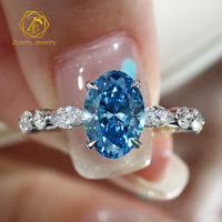 Bague de fiançailles en or massif 14k 18k avec diamant de laboratoire créé CVD HPHT certifié IGI, taille ovale, bijoux avec IGI