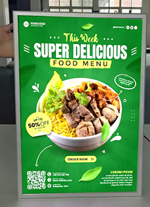 Marco Rectangular LED para Póster, para Restaurante, Cine, Cafetería, Caja <span class=keywords><strong>de</strong></span> Luz Publicitaria LED, Marco <span class=keywords><strong>de</strong></span> Aluminio A0/A1/A2/A3/A4 y Personalizado - Product Image 6