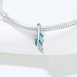 Original, niche design, fashionable and versatile DIY white copper feather <b>beaded</b> <b>bracelet</b>/pendant for women - Product Image 2