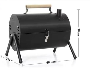 Barbecue portable double face en métal avec couvercle, <span class=keywords><strong>mini</strong></span>-gril à charbon de bois multi-outils pour la plage, le <span class=keywords><strong>camping</strong></span> et les fêtes - Product Image 4