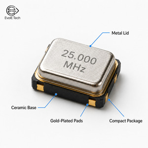 Oscillateur à cristal SMD 25 MHz 1,8 V 25 ppm à très faible consommation, blindé métallique 4 pads, pour montage en surface, pour cartes de contrôle MCU industrielles, rapide - Product Image 3