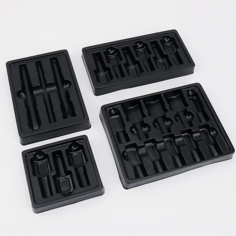 Customized Cosmetic Blister Trays Black Plastic Blister Card Packaging Factory
