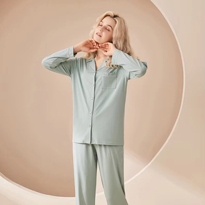 Tinta unita accogliente di qualità di lusso per <span class=keywords><strong>donna</strong></span> abbigliamento da casa realizzato in tinta unita modale con Design a due pezzi da <span class=keywords><strong>donna</strong></span> Set <span class=keywords><strong>pigiama</strong></span> da <span class=keywords><strong>donna</strong></span> - Product Image 3