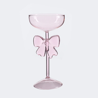 Verre à vin rouge unique en cristal avec nœud pour fêtes, mariages, Saint-Valentin, bars, décoration de table, accessoires pour le vin