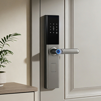 Serrures de porte intelligentes Tuya TTLOCK App WiFi BLE Empreinte digitale Bouton de porte Clé Carte Accès Alliage d'aluminium Haute Sécurité Portes en bois Cloud