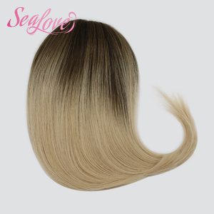 Frangia a clip bionda Shadow Root a lunga durata, in vero capello umano, con frangia a clip, parrucche in capelli umani con frangia - Product Image 1