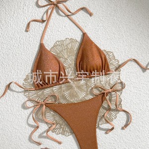 Nuevo Traje de Baño de Dos Piezas de Color Sólido, Popular en Instagram, Bikini sin Tirantes para Mujer - Product Image 4