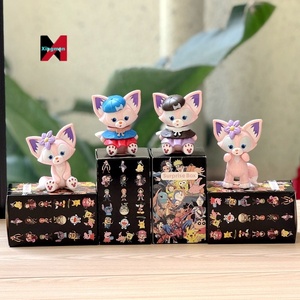 ฟิกเกอร์ลินาเบลล์น่ารัก 4 ชิ้น รูปสุนัขจิ้งจอกสีชมพู ของตกแต่งเค้ก ของตกแต่งรถยนต์ พีวีซี กล่องสุ่มสุดฮิต - Product Image 1