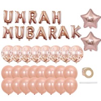 Ballons étoiles UMRAH MUBARAK de 16 pouces, célébrations de l'Umrah, rassemblements festifs islamiques, fournitures pour les fêtes religieuses du Ramadan Mubarak et de l'Aïd