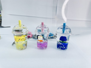 Llavero de arena movediza con purpurina líquida para niñas, diseño marino flotante, pulsera, dijes, llavero artesanal - Product Image 3