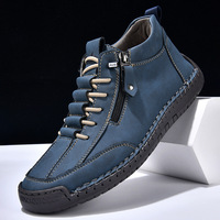 Chaussures décontractées pour hommes en cuir PU, collection Printemps-Automne 2025, style rétro montantes, pour l'extérieur