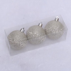 Bola <span class=keywords><strong>de</strong></span> adorno navideña <span class=keywords><strong>de</strong></span> plástico pintada a mano con purpurina gris y oro rosa <span class=keywords><strong>de</strong></span> lujo, venta al por mayor - Product Image 6