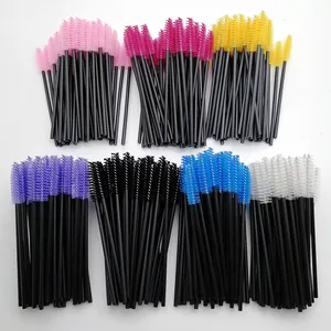 wholesale 50 Pcs/set mascara wands disposable eyelash lash brushes eyelash lash spoolie mascara wand brush