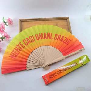 พัดพับขนาด 23 ซม. ขายส่ง ด้ามไม้ไผ่ ผ้าฝ้าย ปรับแต่งได้ สำหรับตลาดยุโรป งานคริสต์มาส ลายเพ้นท์ - Product Image 6