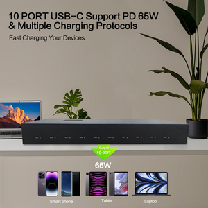 Sipolar C-105PD 10 cổng Loại C Hub đa Trạm Sạc 550W điện thoại Trạm Sạc Locker 65W USB Docking Station - Product Image 2